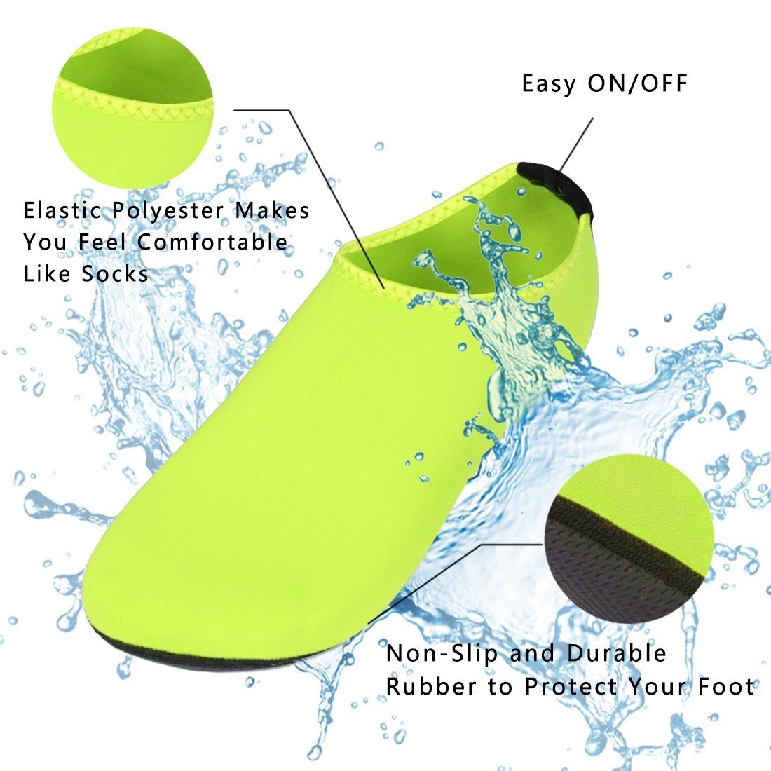 Barefoot Skin Water Shoes Aqua Socks For Beach Surf Yoga Exercise Aerobics