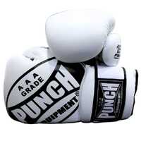 PUNCH Boxing Gloves-XL HAND FIT-16oz-WHITE