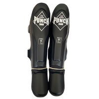 PUNCH Shin Pads [Siam] LEATHER-BLACK Ultra Thick Leather