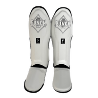 PUNCH SHIN PADS-Siam-LEATHER-WHITE