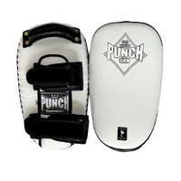 PUNCH THAI PAD-Siam-LEATHER-CURVED-DOUBLE STRAP-WHITE