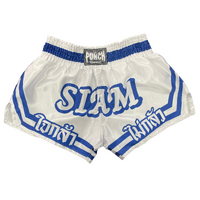 PUNCH Muay Thai Shorts [Siam] WHITE/BLUE