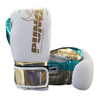 PUNCH Boxing Gloves-Metallic- 12oz-WHITE|GREEN|GOLD