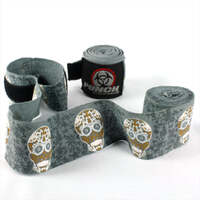 PUNCH Hand Wraps [Urban]-4.5m STRETCH-GOLD SKULL