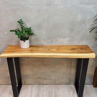 "Bungalow" Console Table Live Edge Solid Raintree Wood [120cm]