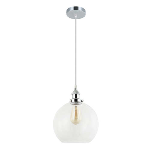 PESINI: Wine Glass Pendant Lights with Chrome Highlight Clear Glass