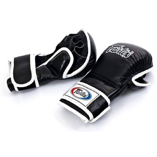 FAIRTEX - Double Wrist Wrap Closure MMA Sparrring Gloves (FGV15) [Medium Black]