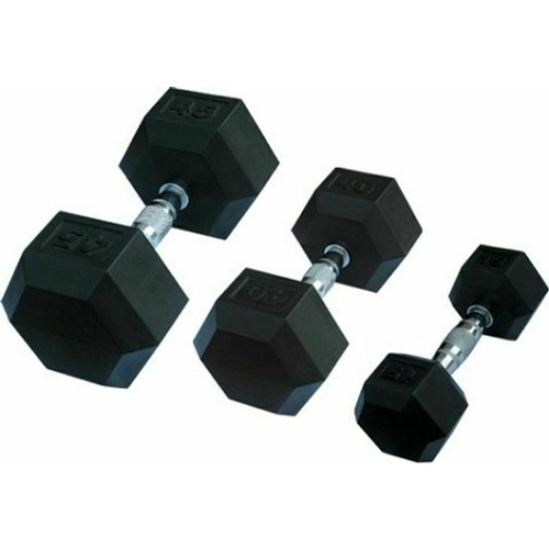 MORGAN STRENGTH EQUIPMENT Training Rubber Hex Dumbbells - Pair [20Kg (Pair)]