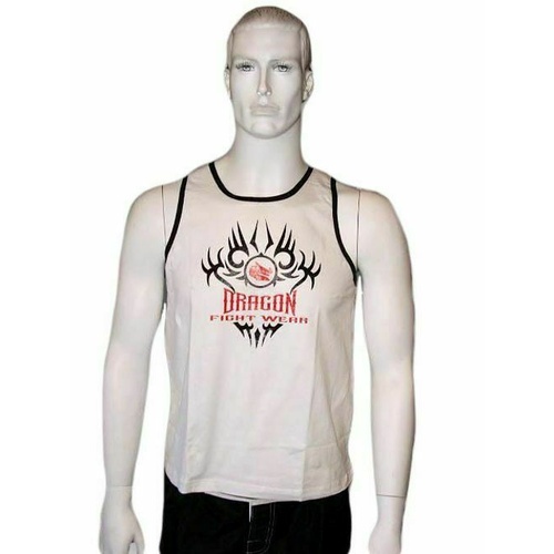 MORGAN DRAGON Martial Arts Uniforms Singlet - White[Large]