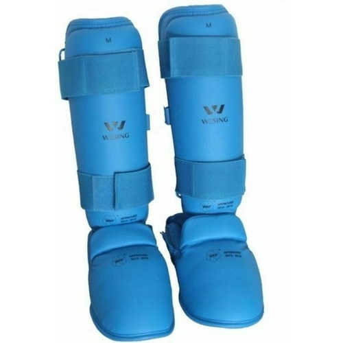 WESING WKF Approved Shin Guard Protector And Instep [Small Blue]