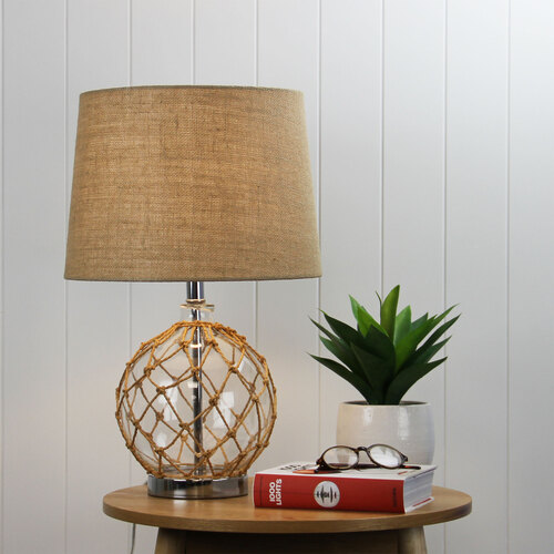 YAMBA Hamptons Glass Table Lamp w Shade