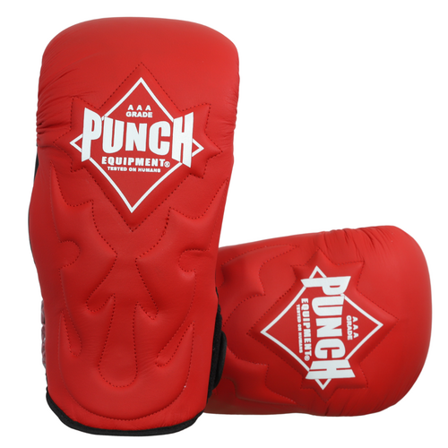 PUNCH BOXING GLOVE/PAD HYBRID [Talon]-16oz-RED/BLACK