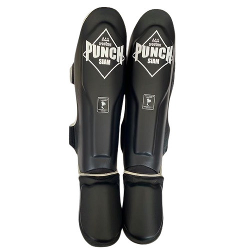 PUNCH SHIN PADS-Siam-LEATHER-BLACK M