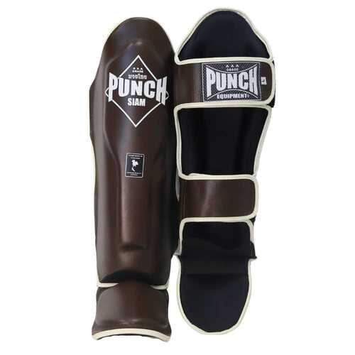 PUNCH SHIN PADS-Siam-LEATHER-CHOCOLATE