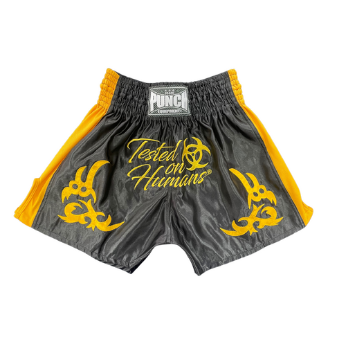 PUNCH Muay Thai Shorts [Tested on Humans] M/BLACK/GOLD