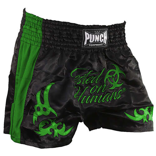 PUNCH THAI SHORTS-Tested on Humans S/BLACK/GREEN