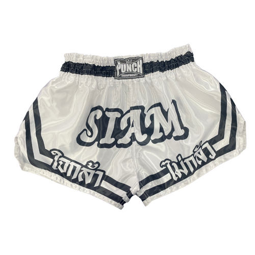 PUNCH Muay Thai Shorts [Siam] WHITE/BLACK Junior