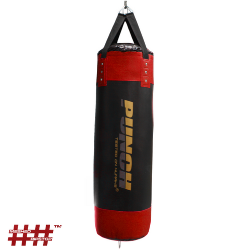 PUNCH BOXING BAG-Urban-STRAPS-EMPTY 4FT BLK/ RED