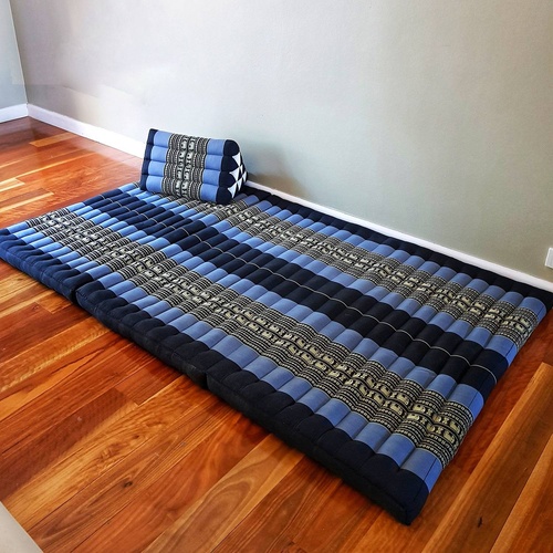 [Queen Size] Foldable Mattress Foldout Floor Mat - Natural Kapok Fiber Filled BlueEle