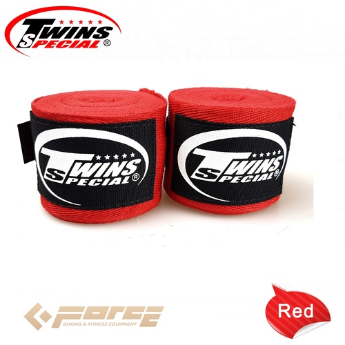 5m TWINS Boxing Cotton Hand wraps RED