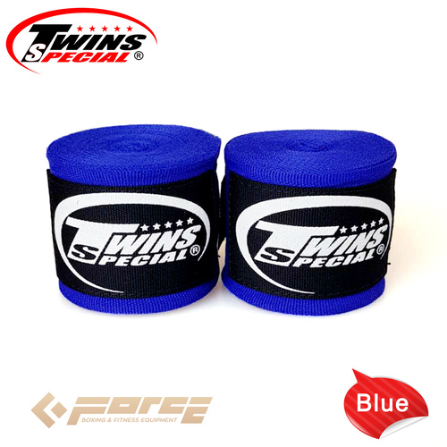 5m TWINS Pro Boxing Elastic Handwraps BLUE