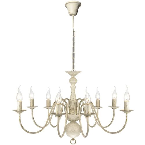 Classic Antique White Chandelier - Elegant Metal Design